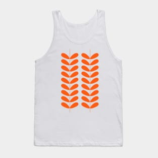 Orange Flowers Mid Century Modern Tank Top